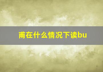 甫在什么情况下读bu