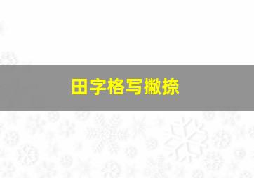 田字格写撇捺