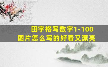 田字格写数字1-100图片怎么写的好看又漂亮