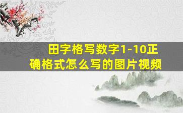 田字格写数字1-10正确格式怎么写的图片视频