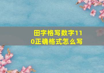 田字格写数字110正确格式怎么写