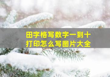 田字格写数字一到十打印怎么写图片大全