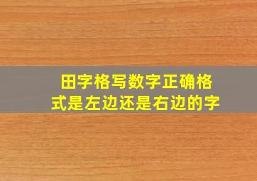 田字格写数字正确格式是左边还是右边的字