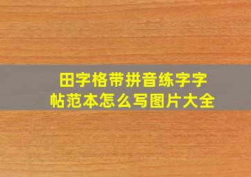 田字格带拼音练字字帖范本怎么写图片大全