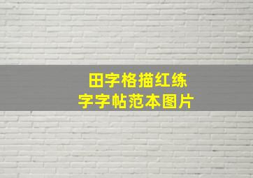 田字格描红练字字帖范本图片