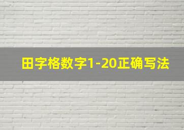 田字格数字1-20正确写法