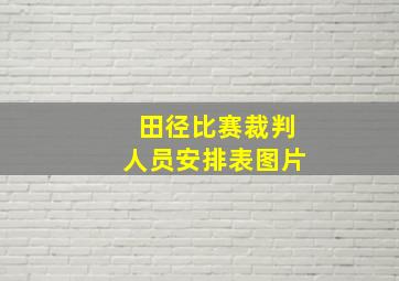 田径比赛裁判人员安排表图片