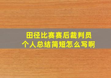 田径比赛赛后裁判员个人总结简短怎么写啊