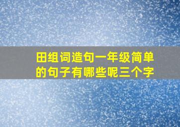 田组词造句一年级简单的句子有哪些呢三个字