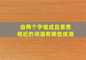 由两个字组成且意思相近的词语有哪些成语