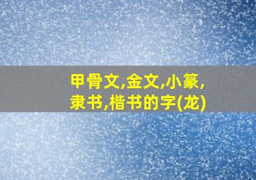 甲骨文,金文,小篆,隶书,楷书的字(龙)