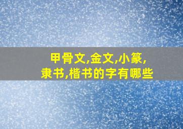 甲骨文,金文,小篆,隶书,楷书的字有哪些