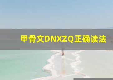 甲骨文DNXZQ正确读法