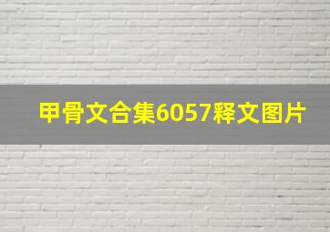 甲骨文合集6057释文图片