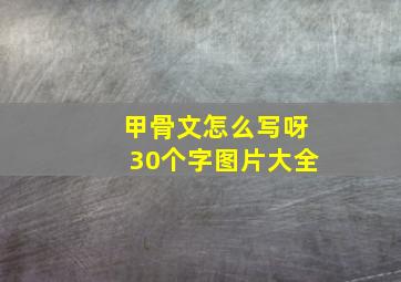 甲骨文怎么写呀30个字图片大全