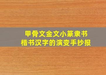 甲骨文金文小篆隶书楷书汉字的演变手抄报