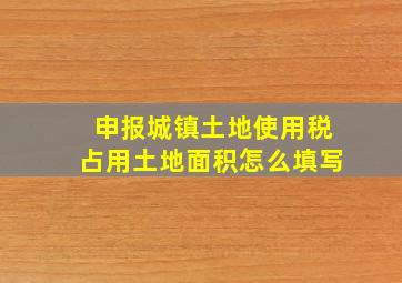 申报城镇土地使用税占用土地面积怎么填写