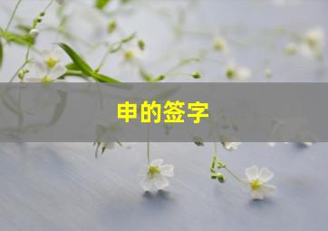 申的签字