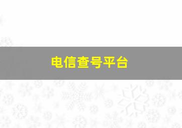 电信查号平台