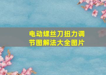 电动螺丝刀扭力调节图解法大全图片