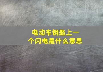 电动车钥匙上一个闪电是什么意思