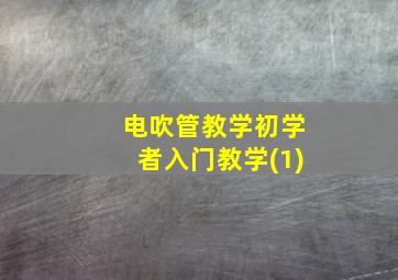 电吹管教学初学者入门教学(1)