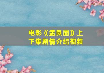 电影《孟良崮》上下集剧情介绍视频