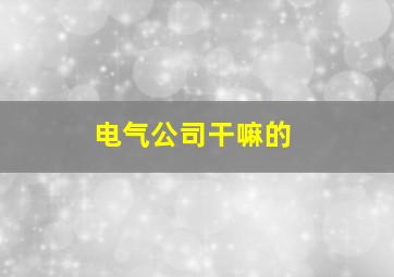 电气公司干嘛的