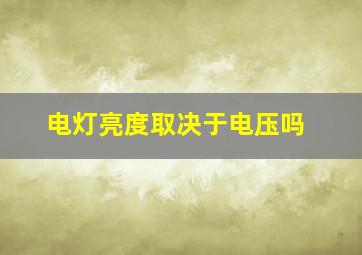 电灯亮度取决于电压吗