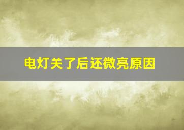 电灯关了后还微亮原因