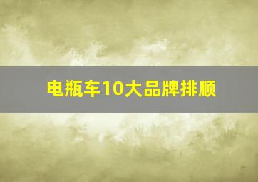 电瓶车10大品牌排顺