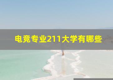 电竞专业211大学有哪些