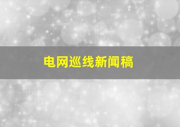 电网巡线新闻稿