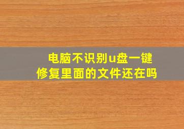 电脑不识别u盘一键修复里面的文件还在吗