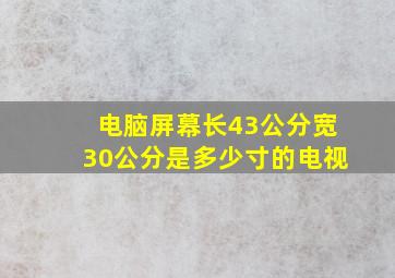 电脑屏幕长43公分宽30公分是多少寸的电视