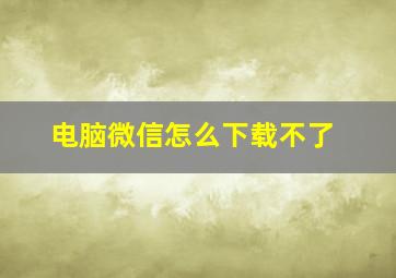 电脑微信怎么下载不了