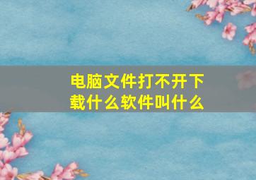 电脑文件打不开下载什么软件叫什么