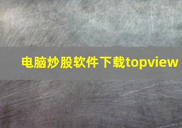 电脑炒股软件下载topview