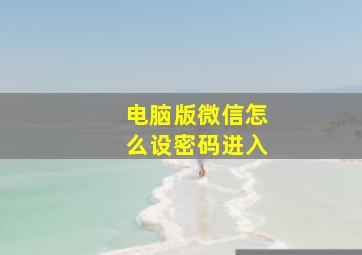 电脑版微信怎么设密码进入