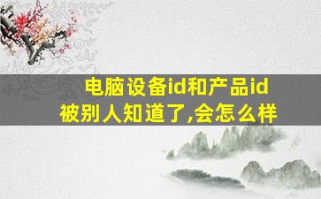 电脑设备id和产品id被别人知道了,会怎么样