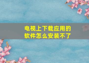 电视上下载应用的软件怎么安装不了