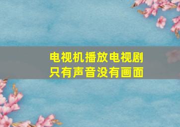 电视机播放电视剧只有声音没有画面