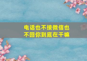 电话也不接微信也不回你到底在干嘛