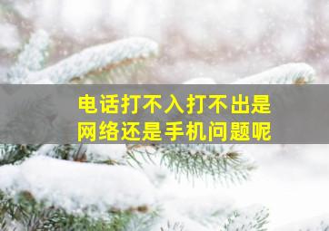 电话打不入打不出是网络还是手机问题呢