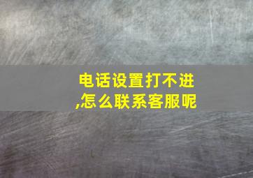 电话设置打不进,怎么联系客服呢