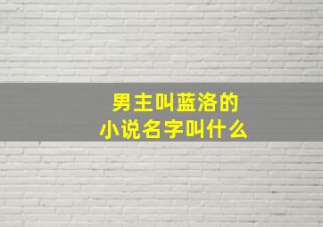 男主叫蓝洛的小说名字叫什么