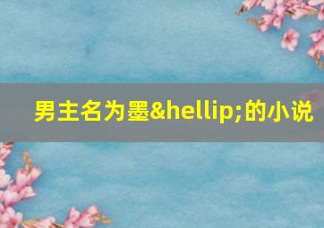 男主名为墨…的小说