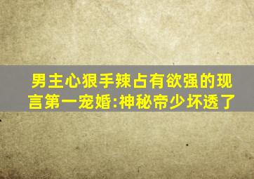 男主心狠手辣占有欲强的现言第一宠婚:神秘帝少坏透了