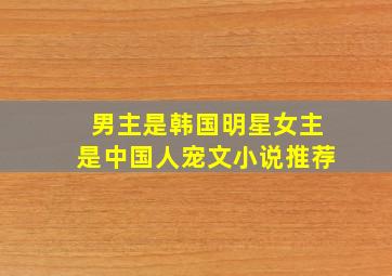 男主是韩国明星女主是中国人宠文小说推荐