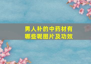 男人补的中药材有哪些呢图片及功效